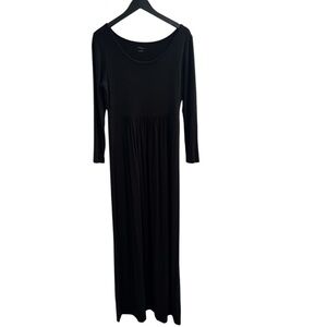 Daily Ritual Women’s Long Sleeve Jersey Maxi Dress NWT Black Size Medium